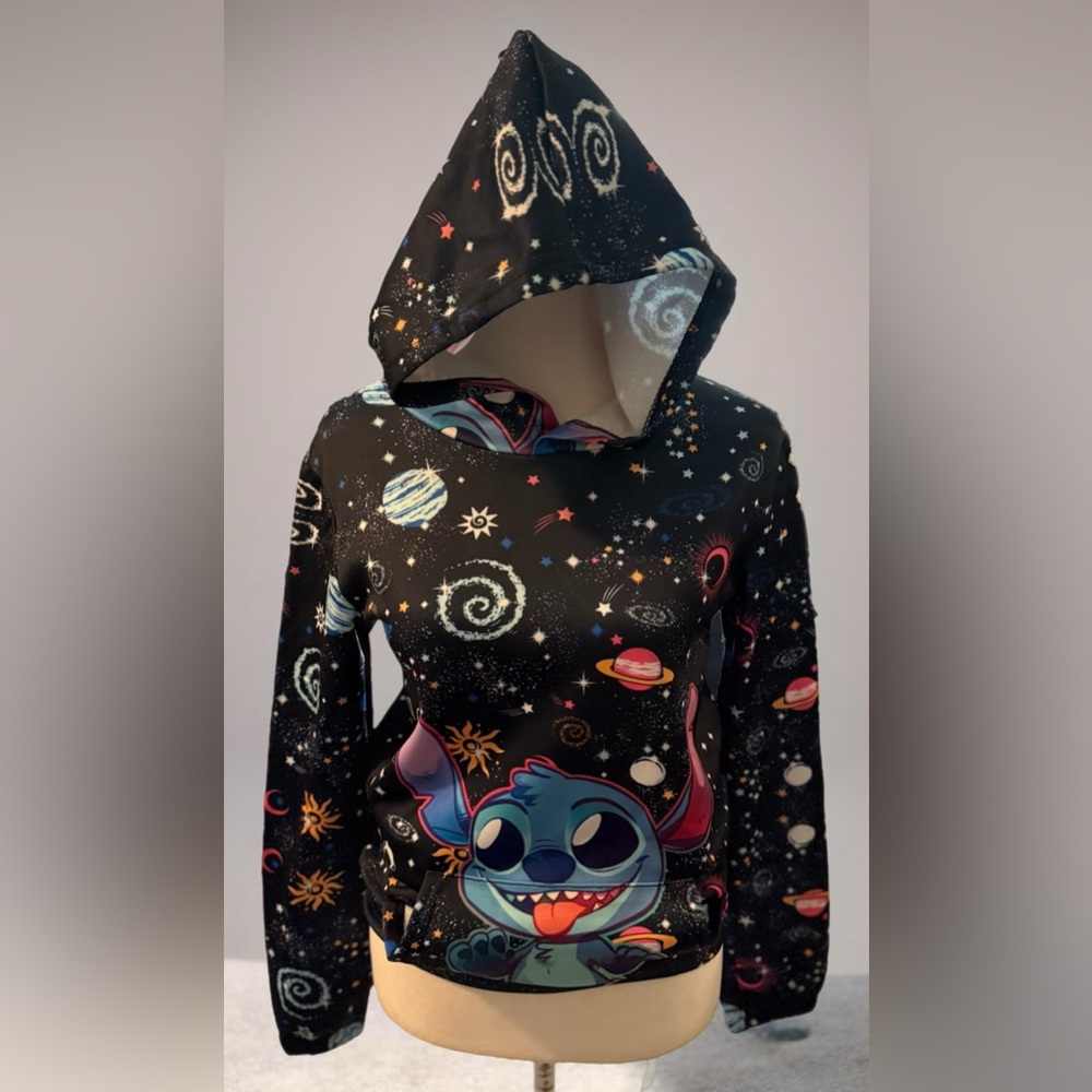 Galaxy Print Cowl Neck Sweater